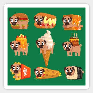 Pug In Food Collection Sticker